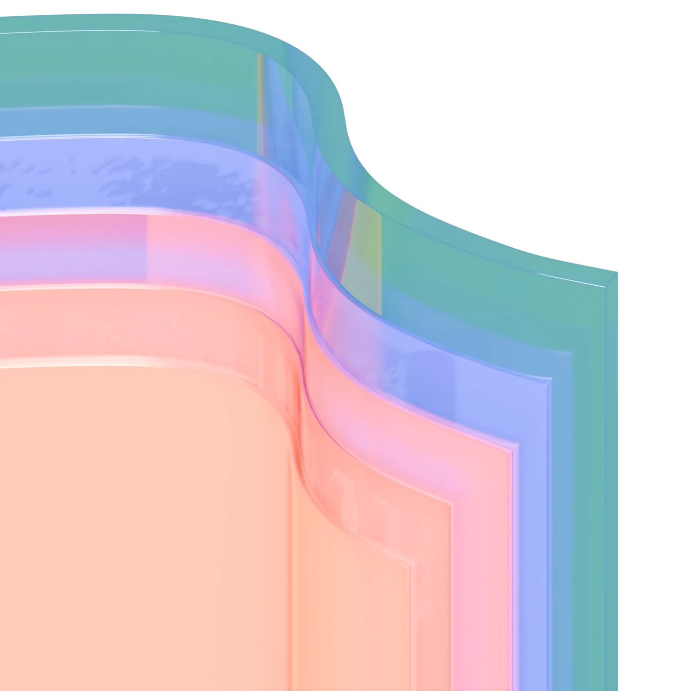 Translucent coloured layers of a plastic film material study